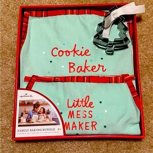 Hallmark Family Baking Bundle - 2 Aprons + Cookie Cutters - NEW